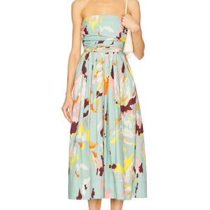 A.L.C The Tate Floral Strapless A-Line Midi Dress size 4